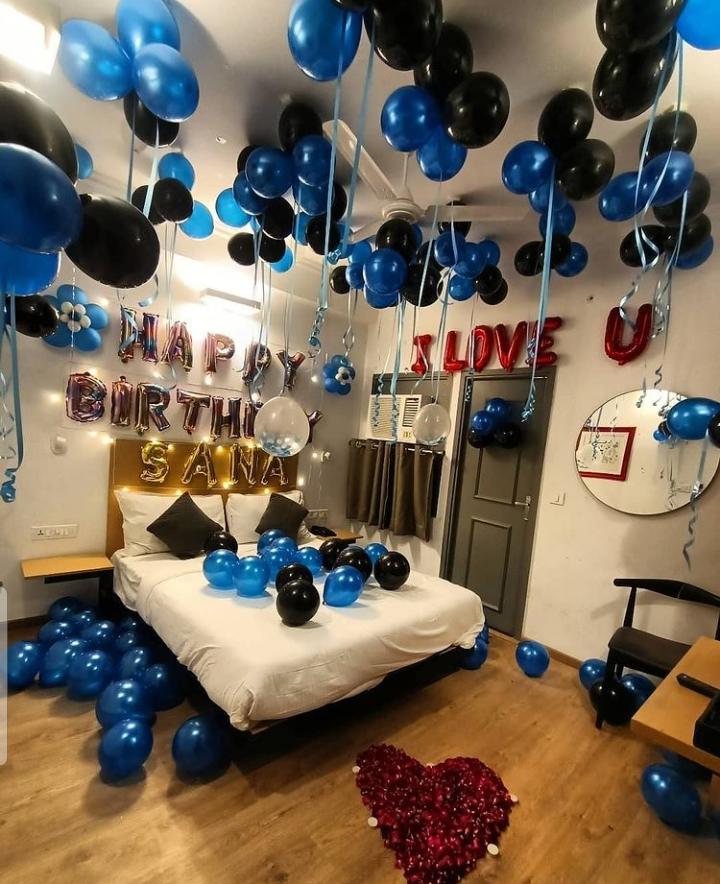 Surprise Birthday decoration with rose petals-min Surprise Birthday decoration